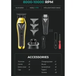 ماشین اصلاح موی سر و صورت وی جی آر مدل V-994 - Image 2